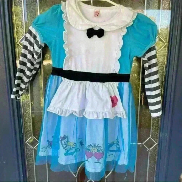 Alice in wonderland dress size 4T good condition long sleeves whimsical - Picture 1 of 12